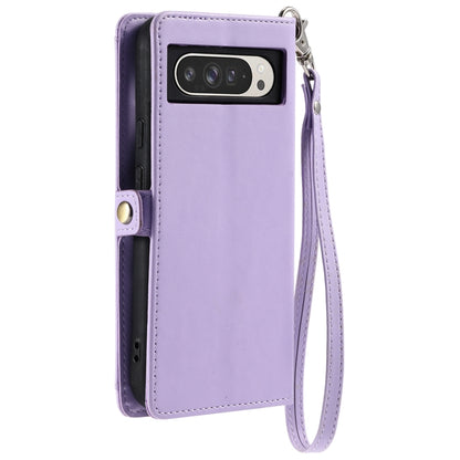 For Google Pixel 9 Pro XL Wallet Multi-card Slot Leather Phone Case with Lanyard(Purple) - Google Cases by buy2fix | Online Shopping UK | buy2fix