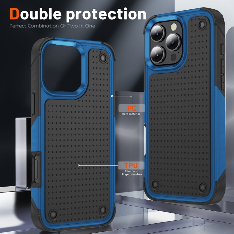 For iPhone 16 Pro Max PC + TPU Shockproof Protective Phone Case(Blue+Black) - iPhone 16 Pro Max Cases by buy2fix | Online Shopping UK | buy2fix