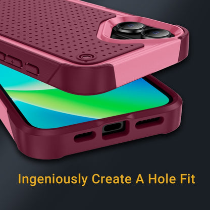 For iPhone 16 Plus PC + TPU Shockproof Protective Phone Case(Pink+Dark Red) - iPhone 16 Plus Cases by buy2fix | Online Shopping UK | buy2fix