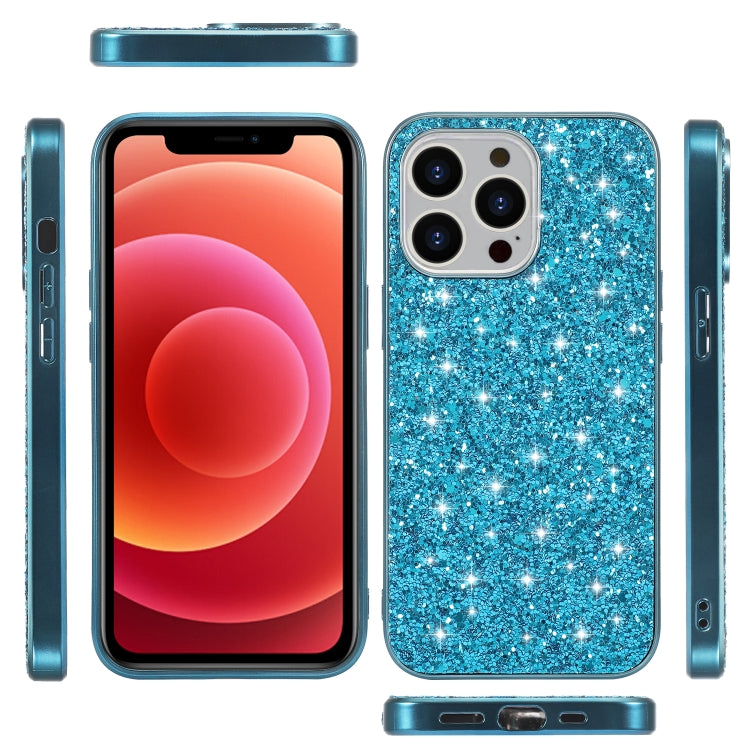 For iPhone 16 Pro Glitter Powder Shockproof TPU Phone Case(Blue) - iPhone 16 Pro Cases by buy2fix | Online Shopping UK | buy2fix