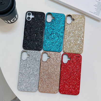 For iPhone 16 Glitter Powder Shockproof TPU Phone Case(Rose Gold) - iPhone 16 Cases by buy2fix | Online Shopping UK | buy2fix