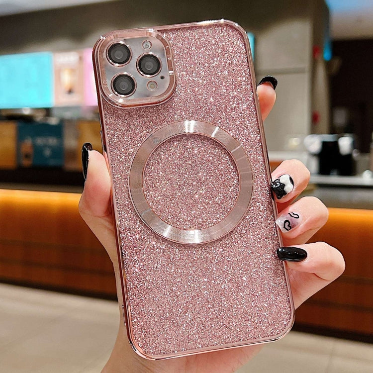 For iPhone 16 Pro Max Electroplating Pure Color Glitter Powder MagSafe Phone Case(Pink) - iPhone 16 Pro Max Cases by buy2fix | Online Shopping UK | buy2fix