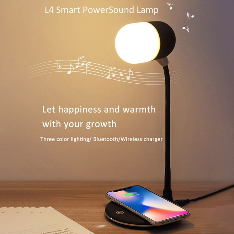 L4 Multifunctional Wireless Charging LED Desk Lamp with Bluetooth 5.0 Speaker(Green) - Desk Lamps by buy2fix | Online Shopping UK | buy2fix