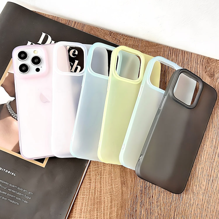 For iPhone 16 Pro Frosted Translucent TPU Full Coverage Phone Case(Yellow) - iPhone 16 Pro Cases by buy2fix | Online Shopping UK | buy2fix