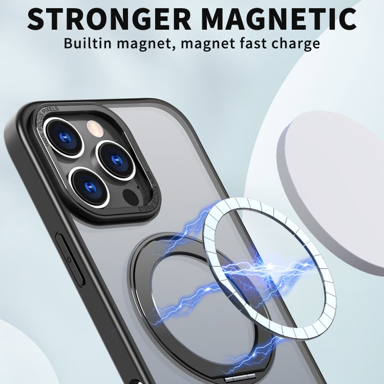 For iPhone 16 Pro Wing Series MagSafe Magnetic Ring Holder Phone Case(Black) - iPhone 16 Pro Cases by buy2fix | Online Shopping UK | buy2fix