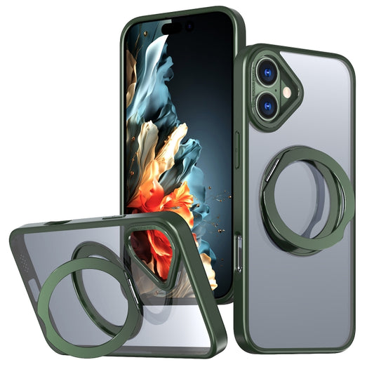 For iPhone 16 Plus Wing Series MagSafe Magnetic Ring Holder Phone Case(Green) - iPhone 16 Plus Cases by buy2fix | Online Shopping UK | buy2fix