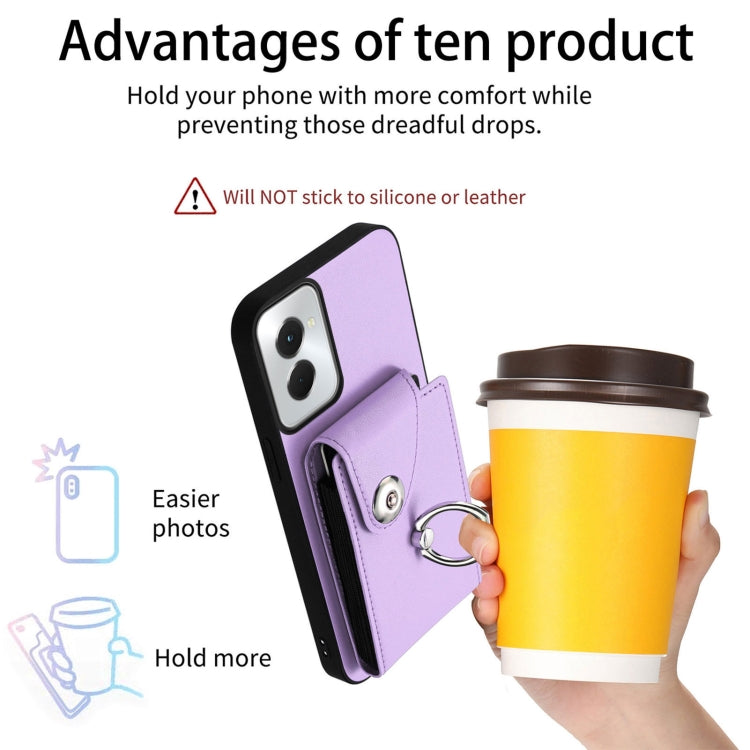 For Motorola Moto G Power 2024 5G Organ Card Bag Ring Holder Phone Case(Purple) - Motorola Cases by buy2fix | Online Shopping UK | buy2fix