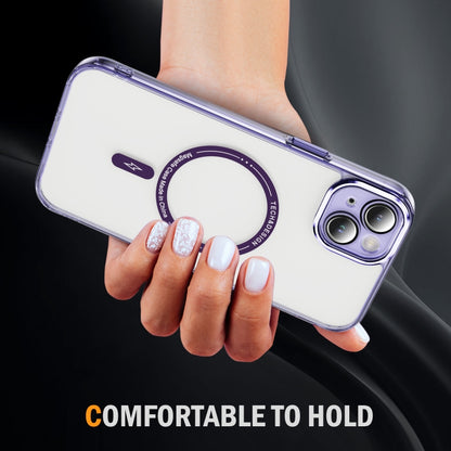 For iPhone 15 Plus Airbag Magsafe PC Hybrid TPU Phone Case(Clear Purple) - iPhone 15 Plus Cases by buy2fix | Online Shopping UK | buy2fix