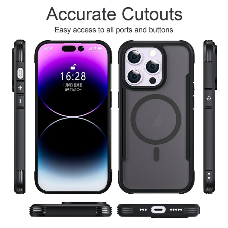 For iPhone 16 Plus Skin Feel Frosted MagSafe Magnetic PC Hybrid TPU Phone Case(Black) - iPhone 16 Plus Cases by buy2fix | Online Shopping UK | buy2fix