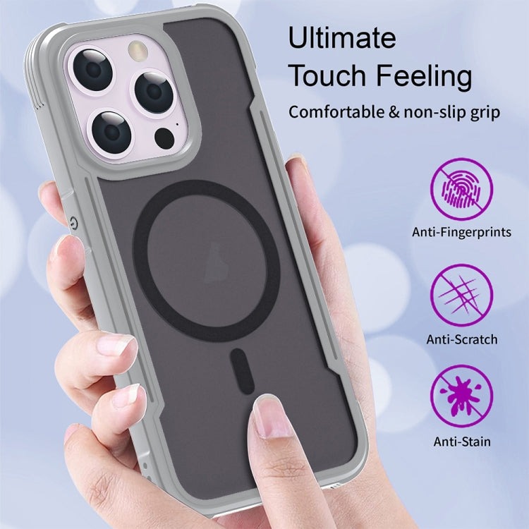 For iPhone 16 Pro Skin Feel Frosted MagSafe Magnetic PC Hybrid TPU Phone Case(Grey) - iPhone 16 Pro Cases by buy2fix | Online Shopping UK | buy2fix