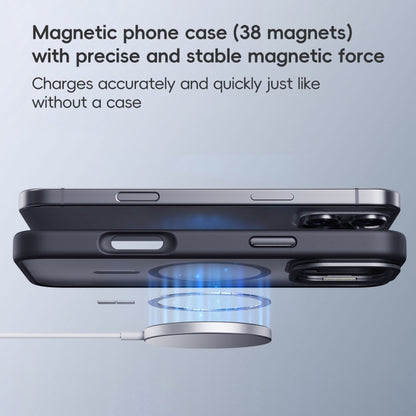 For iPhone 16 Frosted Lens Holder MagSafe Magnetic Phone Case(Puprle) - iPhone 16 Cases by buy2fix | Online Shopping UK | buy2fix