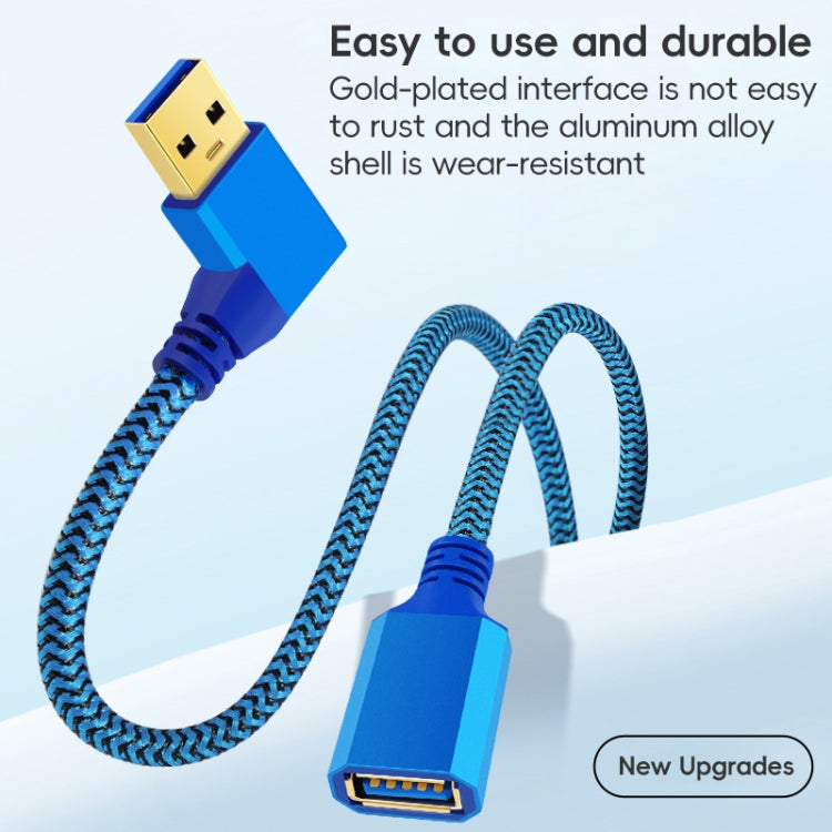 USB 3.0 Female To USB 3.0 Male Side Elbow Extension Cable for USB Disk Mouse / Keyboard / Printer, Length:1m(Right Elbow) - USB 3.0 by buy2fix | Online Shopping UK | buy2fix