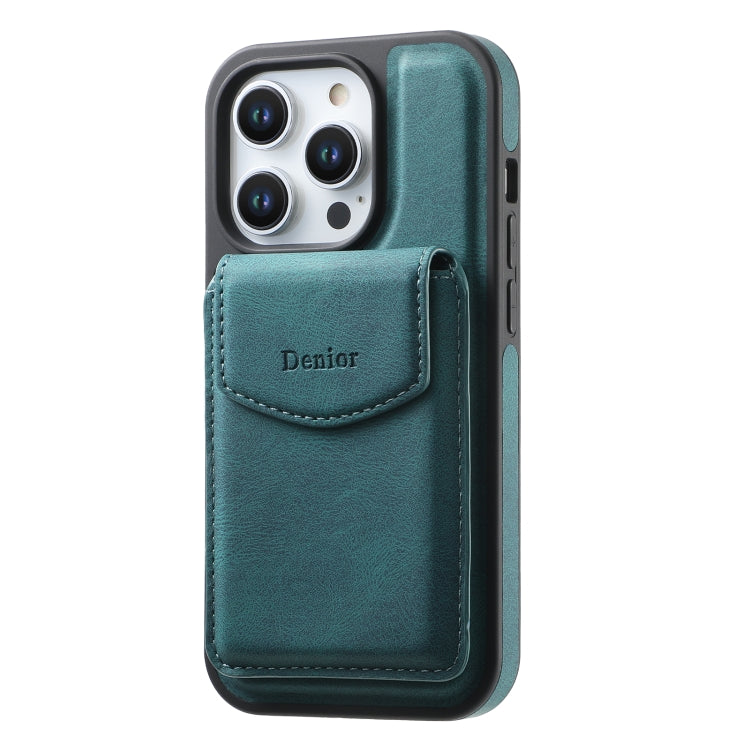 For iPhone 16 Pro Denior D19 Skin Feel MagSafe Detachable Card Slot Phone Case(Blue) - iPhone 16 Pro Cases by Denior | Online Shopping UK | buy2fix