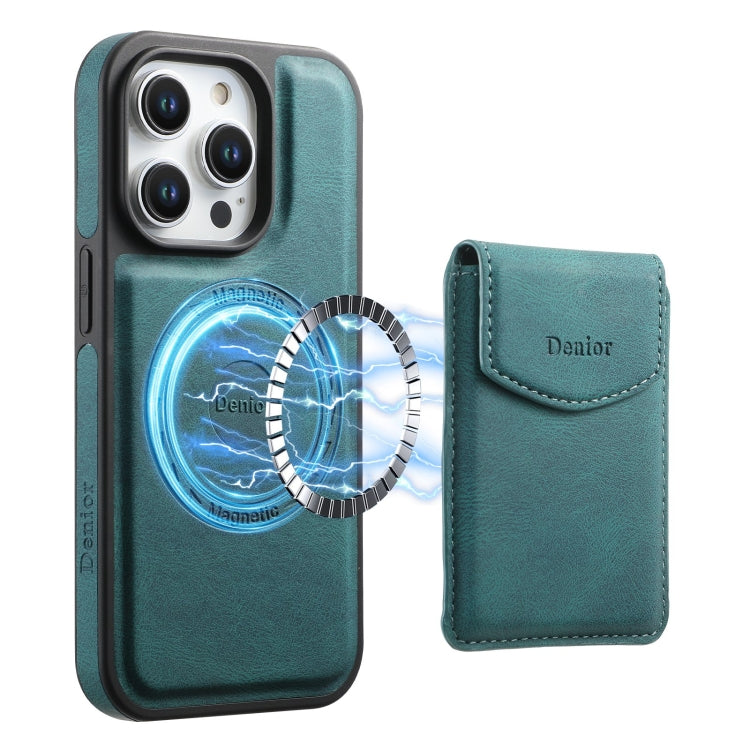 For iPhone 12 Pro Max Denior D19 Skin Feel MagSafe Detachable Card Slot Phone Case(Blue) - iPhone 12 Pro Max Cases by Denior | Online Shopping UK | buy2fix