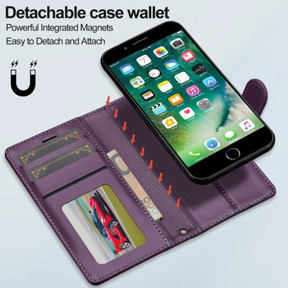 For iPhone 7 Plus / 8 Plus LC.IMEEKE L2 Series Detachable Magsafe PU Phone Case with Lanyard(Purple) - More iPhone Cases by LC.IMEEKE | Online Shopping UK | buy2fix