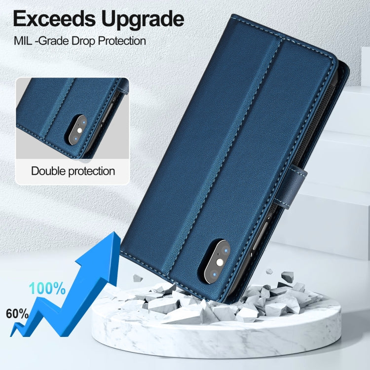 For iPhone XR LC.IMEEKE L2 Series Detachable Magsafe PU Phone Case with Lanyard(Blue) - More iPhone Cases by LC.IMEEKE | Online Shopping UK | buy2fix