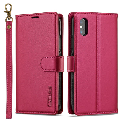 For iPhone XS Max LC.IMEEKE L2 Series Detachable Magsafe PU Phone Case with Lanyard(Red) - More iPhone Cases by LC.IMEEKE | Online Shopping UK | buy2fix