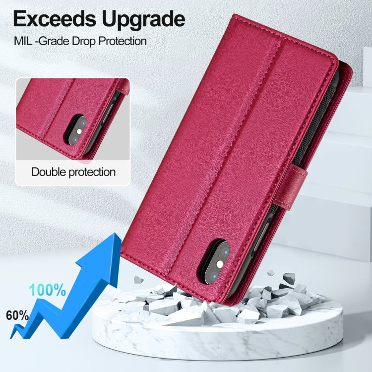 For iPhone XS Max LC.IMEEKE L2 Series Detachable Magsafe PU Phone Case with Lanyard(Red) - More iPhone Cases by LC.IMEEKE | Online Shopping UK | buy2fix