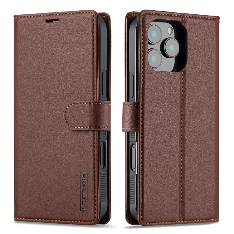 For iPhone 16 Pro Max LC.IMEEKE L2 Series Detachable Magsafe PU Phone Case with Lanyard(Brown) - iPhone 16 Pro Max Cases by LC.IMEEKE | Online Shopping UK | buy2fix