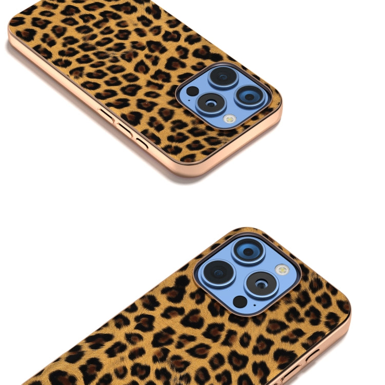 For iPhone 16 Pro Nano Plating Leopard Print Phone Case(Brown) - iPhone 16 Pro Cases by buy2fix | Online Shopping UK | buy2fix