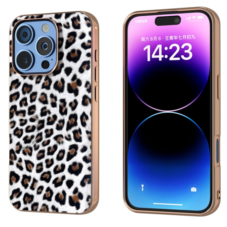 For iPhone 16 Pro Max Nano Plating Leopard Print Phone Case(Silver) - iPhone 16 Pro Max Cases by buy2fix | Online Shopping UK | buy2fix