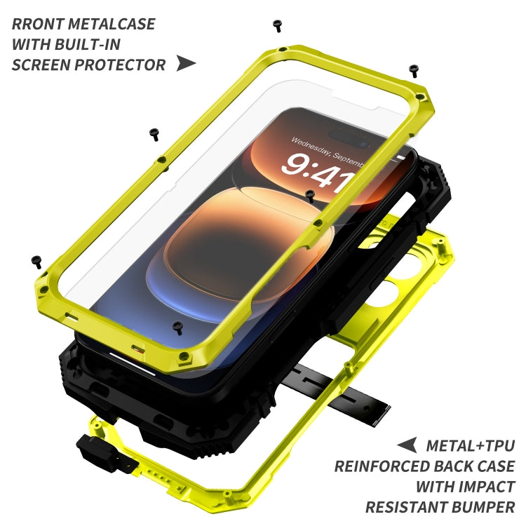 For iPhone 16 Pro Max R-JUST Life Waterproof Dustproof Shockproof Phone Case(Yellow) - iPhone 16 Pro Max Cases by R-JUST | Online Shopping UK | buy2fix