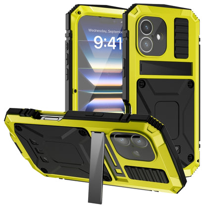 For iPhone 16 Plus R-JUST Life Waterproof Dustproof Shockproof Phone Case(Yellow) - iPhone 16 Plus Cases by R-JUST | Online Shopping UK | buy2fix