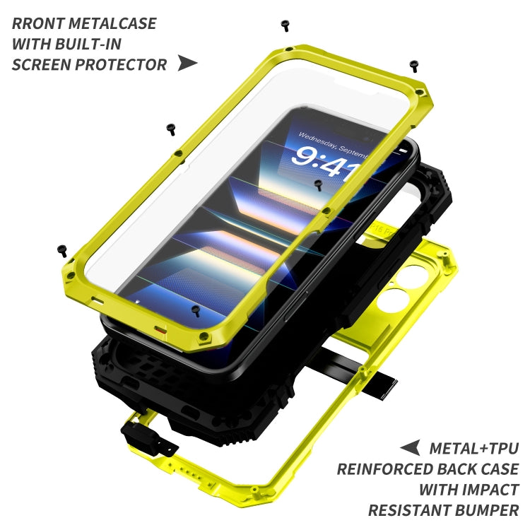 For iPhone 16 Plus R-JUST Life Waterproof Dustproof Shockproof Phone Case(Yellow) - iPhone 16 Plus Cases by R-JUST | Online Shopping UK | buy2fix