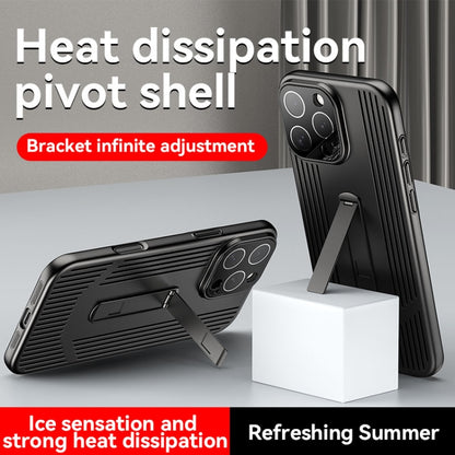 For iPhone 16 Pro Extraordinary Cooling Holder Phone Case(Dark Purple) - iPhone 16 Pro Cases by buy2fix | Online Shopping UK | buy2fix