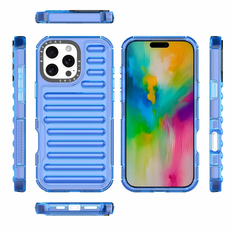 For iPhone 16 Pro Max High Transparency TPU Hybrid PC Airbag Phone Case(Transparent Blue) - iPhone 16 Pro Max Cases by buy2fix | Online Shopping UK | buy2fix