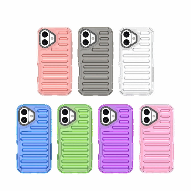 For iPhone 16 High Transparency TPU Hybrid PC Airbag Phone Case(Pink) - iPhone 16 Cases by buy2fix | Online Shopping UK | buy2fix