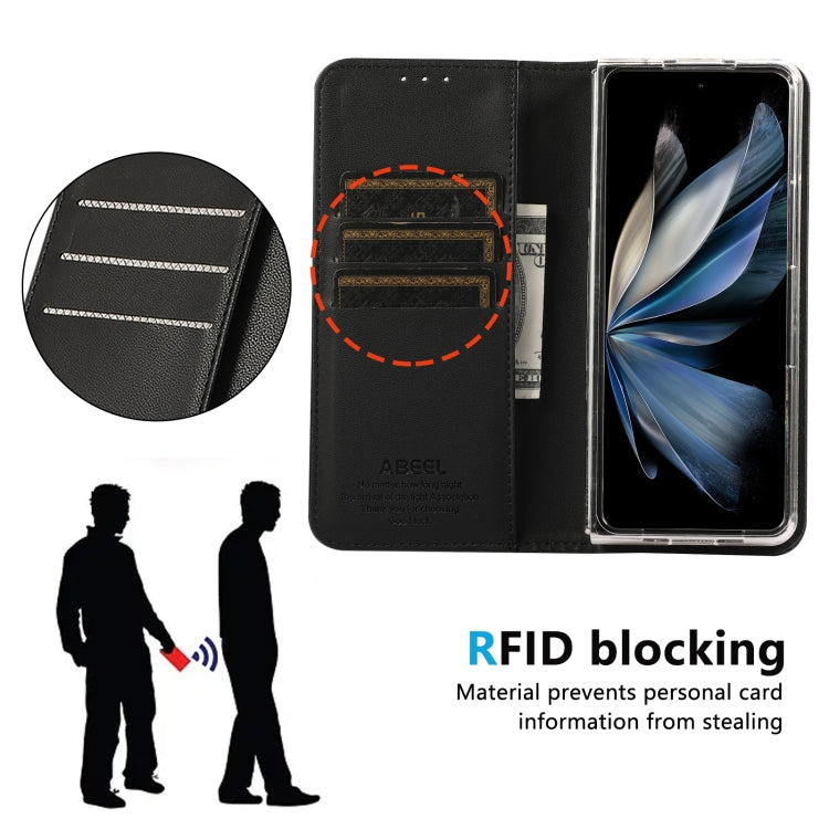 For Google Pixel 9 Pro Fold ABEEL RFID Magnetic Flip Leather Phone Case(Black) - Google Cases by buy2fix | Online Shopping UK | buy2fix