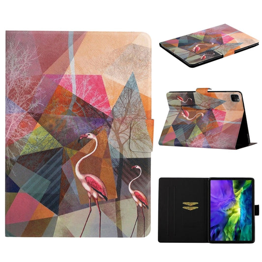 For iPad Pro 11 2024 Colored Drawing Pattern Flip Leather Smart Tablet Case(Flamingo) - iPad Pro 11 2024 Cases by buy2fix | Online Shopping UK | buy2fix