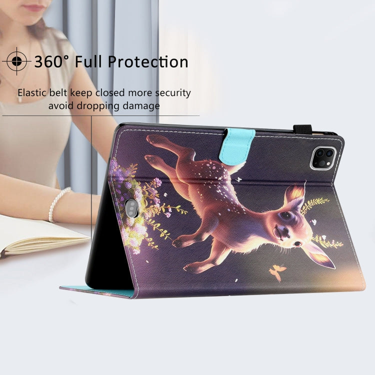 For iPad Pro 11 2024 Coloured Drawing Stitching Smart Leather Tablet Case(Deer) - iPad Pro 11 2024 Cases by buy2fix | Online Shopping UK | buy2fix