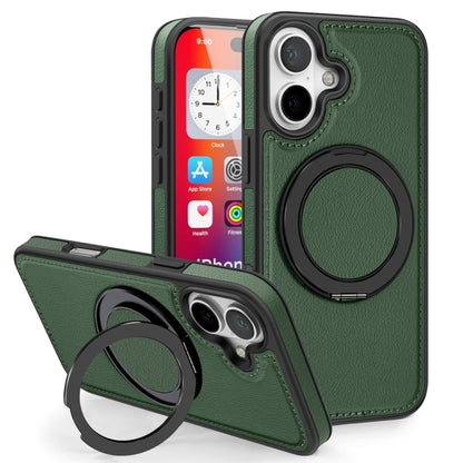 For iPhone 16 Yashi 360 Degree Rotating MagSafe Holder Phone Case(Dark Green) - iPhone 16 Cases by buy2fix | Online Shopping UK | buy2fix