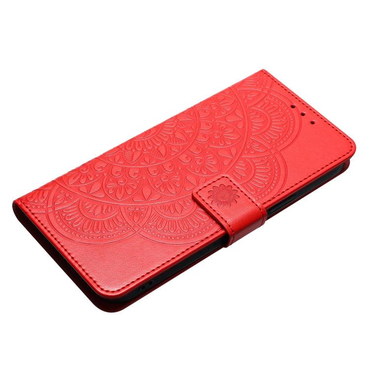 For iPhone 16 Pro Max Flower Embossed Leather Phone Case(Red) - iPhone 16 Pro Max Cases by buy2fix | Online Shopping UK | buy2fix