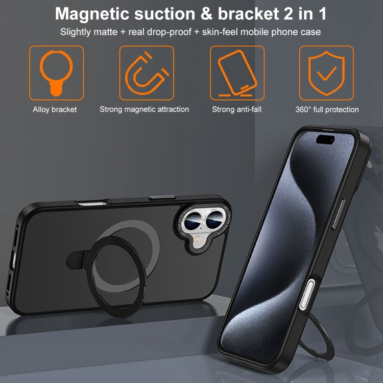 For iPhone 16 Pro Skin Feel MagSafe Magnetic Holder Phone Case(Transparent) - iPhone 16 Pro Cases by buy2fix | Online Shopping UK | buy2fix