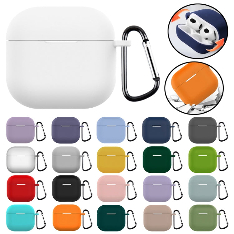 For AirPods 4 Silicone Earphone Protective Case with Hook(Orange) - For AirPods 4 by buy2fix | Online Shopping UK | buy2fix