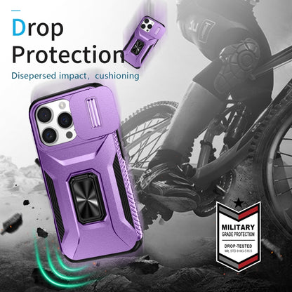 For iPhone 16 Pro Max Sliding Camshield Holder Phone Case(Purple) - iPhone 16 Pro Max Cases by buy2fix | Online Shopping UK | buy2fix