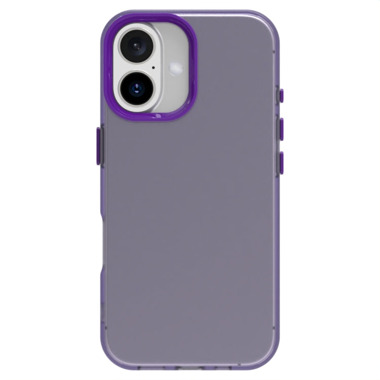 For iPhone 16 Candy PC Hybrid TPU Shockproof Phone Case(Purple) - iPhone 16 Cases by buy2fix | Online Shopping UK | buy2fix