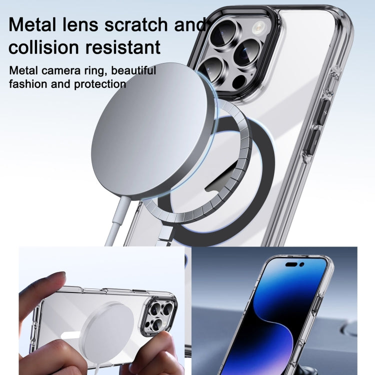 For iPhone 16 Airbag PC Hybrid TPU Magsafe Phone Case(Clear Silver) - iPhone 16 Cases by buy2fix | Online Shopping UK | buy2fix