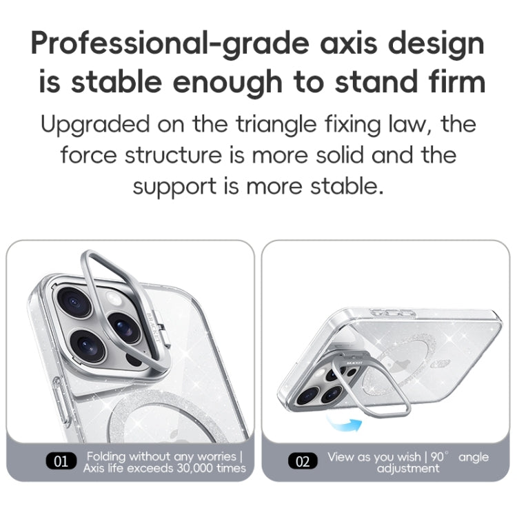 For iPhone 16 Pro Max Shiny Shield MagSafe Lens Holder Phone Case(Black) - iPhone 16 Pro Max Cases by buy2fix | Online Shopping UK | buy2fix