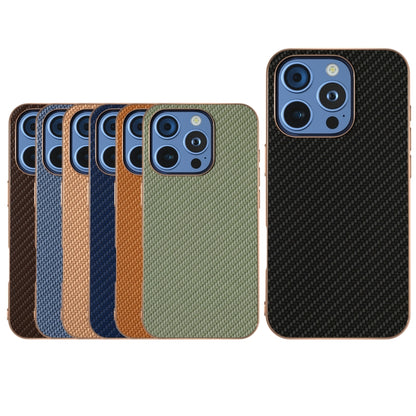 For iPhone 16 Pro Nano Electroplating Carbon Fiber Texture Phone Case(Gold) - iPhone 16 Pro Cases by buy2fix | Online Shopping UK | buy2fix