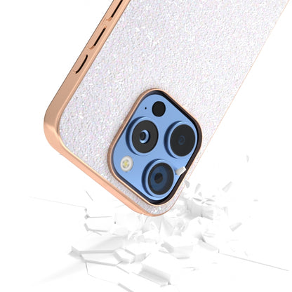 For iPhone 16 Pro Max Electroplating Frame Colorful Glitter Phone Case(White) - iPhone 16 Pro Max Cases by buy2fix | Online Shopping UK | buy2fix