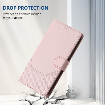 For Sony Xperia 5 VI 2024 Honeycomb Embossing RFID Leather Phone Case(Pink) - Sony Cases by buy2fix | Online Shopping UK | buy2fix