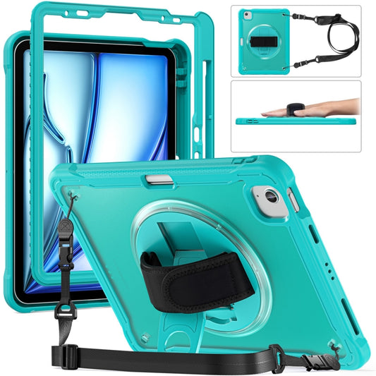 For iPad Air 11 2025 / 2024 Heavy Duty Hybrid Tablet Case with Hand Grip & Strap(Light Blue) - iPad Air 11 2025 / 2024 Cases by buy2fix | Online Shopping UK | buy2fix