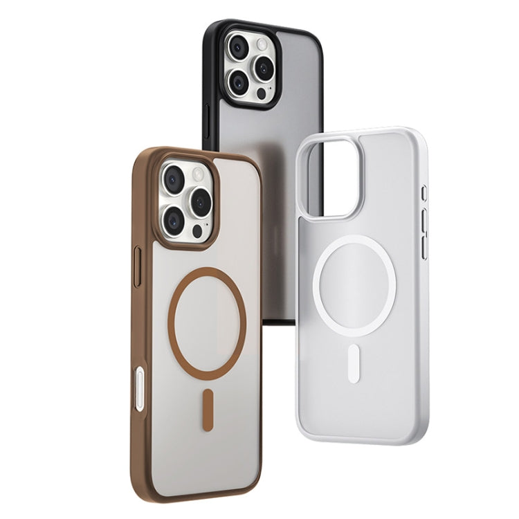 For iPhone 16 Pro TGVIS GRACE Series MagSafe Frosted Translucent Phone Case(Brown) - iPhone 16 Pro Cases by TGVIS | Online Shopping UK | buy2fix