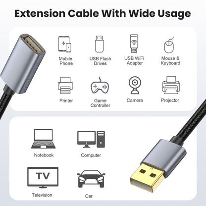 USB2.0 A Male to A Female Extension Data Charging Cable, Length:0.3m - USB Cable by buy2fix | Online Shopping UK | buy2fix