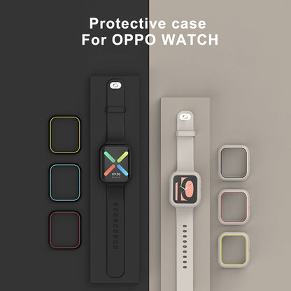 For OPPO Watch 46mm Smart Watch TPU Protective Case, Color:Black+Yellow -  by buy2fix | Online Shopping UK | buy2fix