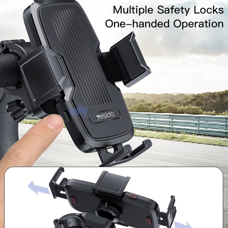 Yesido C127 Dual Side Adjustable Bicycle Handle Phone Holder(Black) - Holders by Yesido | Online Shopping UK | buy2fix